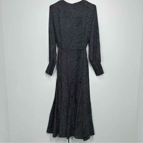 Madewell Tie-Waist Midi Dress in Dot Blouson Shirt Dress Button Down Casual Fall - Picture 10 of 12